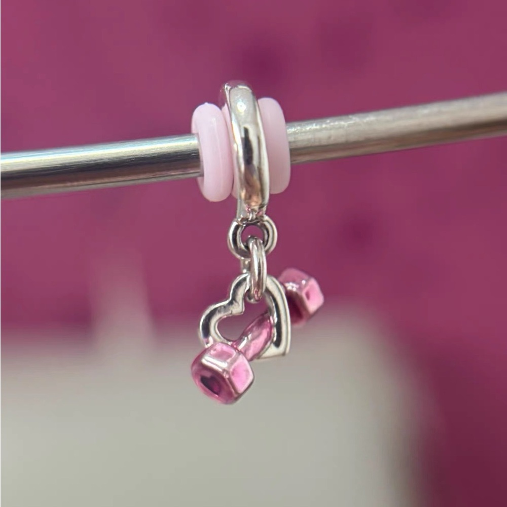 Authentic brand new Pandora Pink dumbbell charm